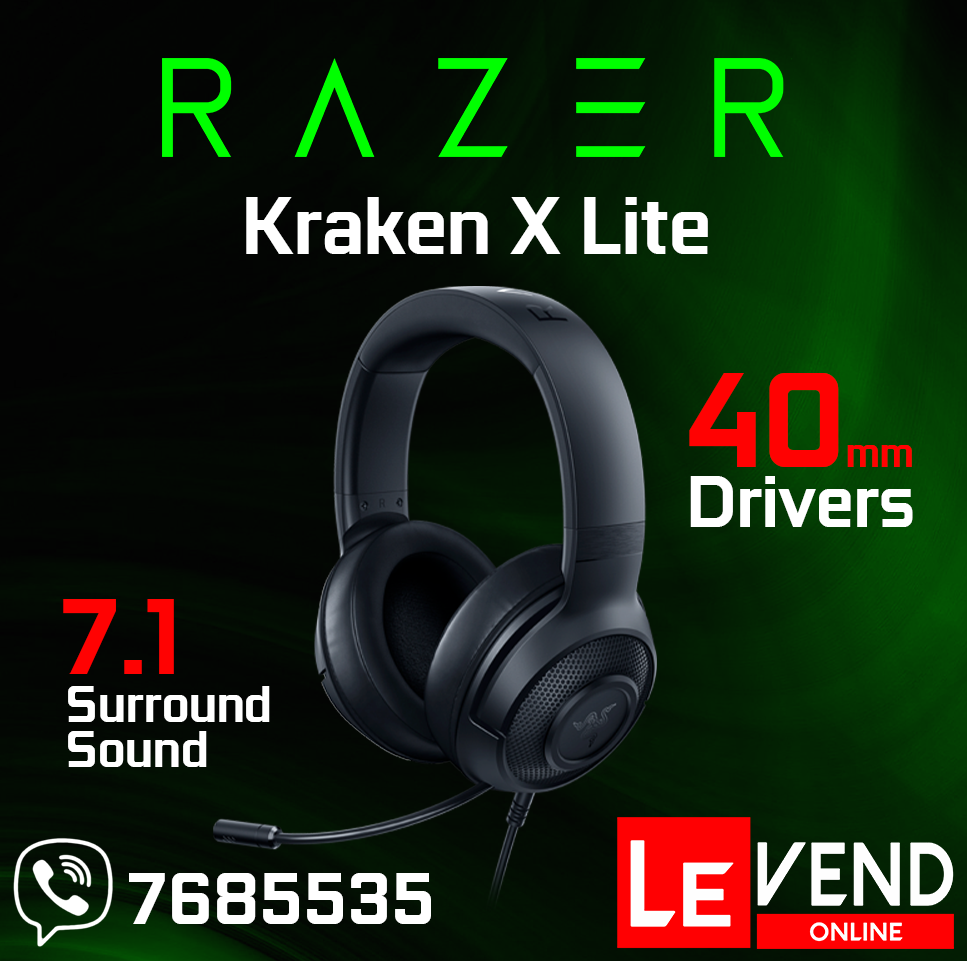 Razer Kraken X Lite 7.1 Surround Gaming Headphones (Black)