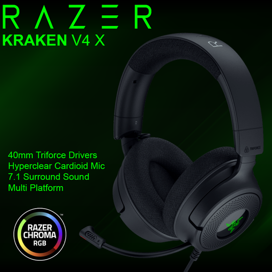 Razer Kraken V4 X Wired Headphones - Black