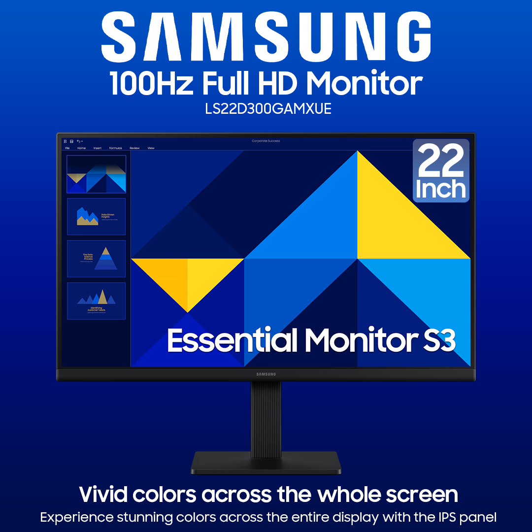 Samsung 22 Inch 100Hz Full HD Monitor - LS22D300GAMXUE