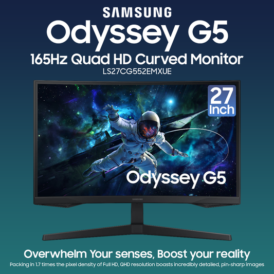 Samsung Odyssey G5 27 Inch 165Hz Quad HD Curved Monitor - LS27CG552EMXUE