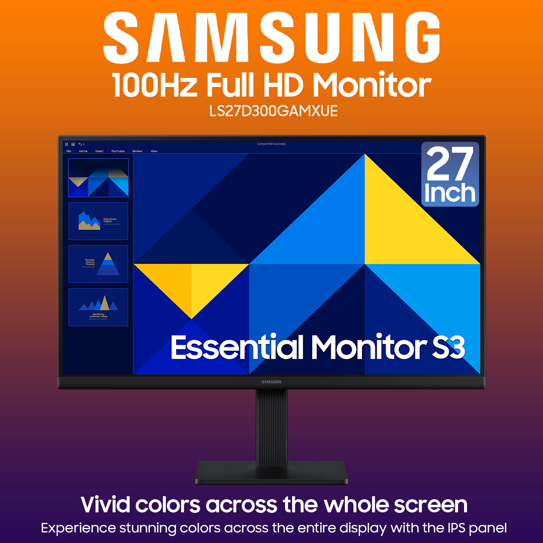 Samsung 27 Inch 100Hz Full HD Monitor - LS27D300GAMXUE