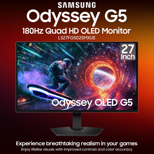Samsung Odyssey G5 OLED 27 Inch 180Hz Quad HD Monitor - LS27FG502SMXUE