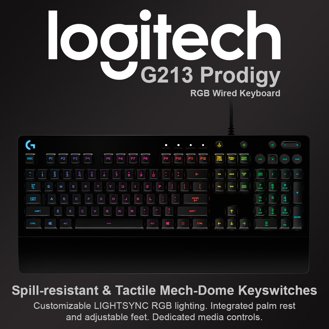 Logitech G213 Prodigy RGB Gaming Wired Keyboard
