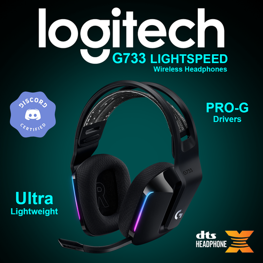 Logitech G733 Lightspeed Wireless Headphones - Black