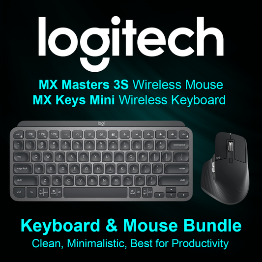 Logitech MX Masters 3S + MX Keys Mini Wireless Keyboard Mouse Combo