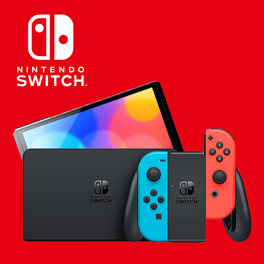 Nintendo Switch OLED Portable Gaming Console - Red/Blue