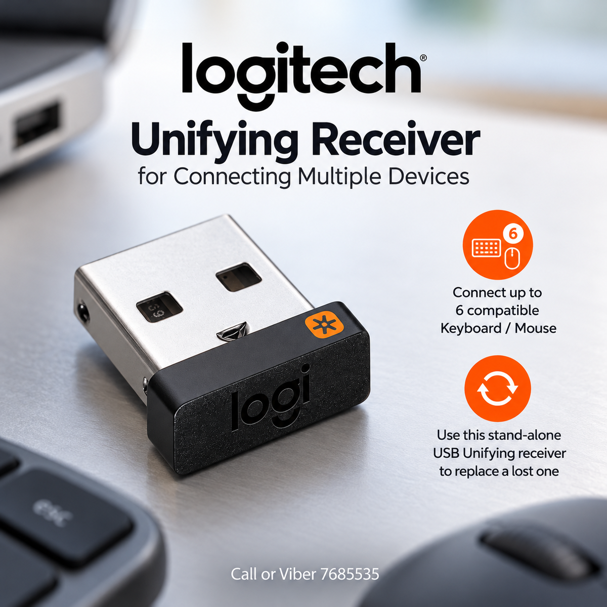 Logitech Unifying Receiver for Connecting Multiple Devices