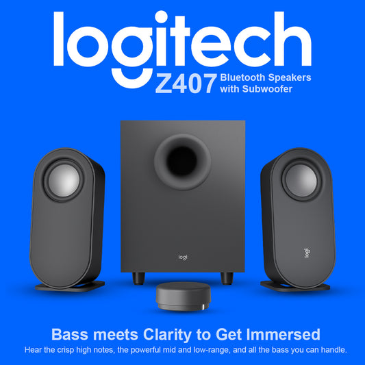 Logitech Z407 Bluetooth Computer Speakers with Subwoofer