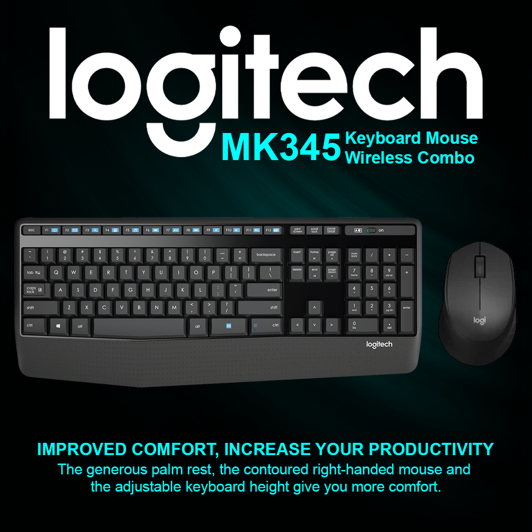 Logitech MK345 2.4Ghz Wireless Keyboard Mouse Combo