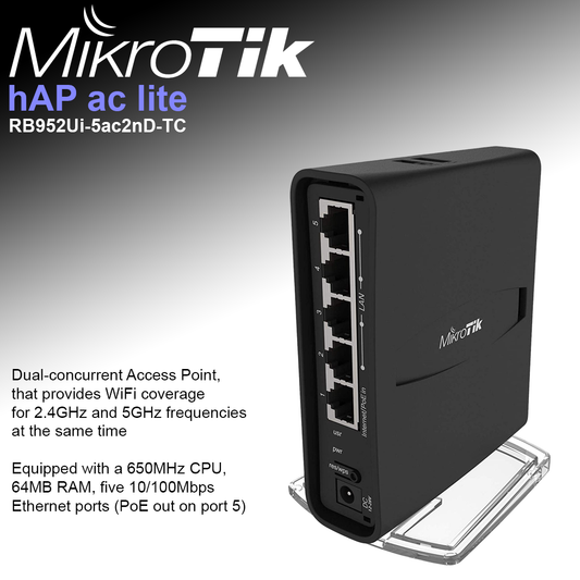 MikroTik hAP ac lite TC - RB952Ui-5ac2nD-TC