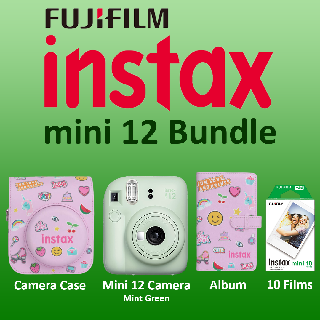 FujiFilm Instax Mini 12 Instant Camera Gift Box - Mint Green