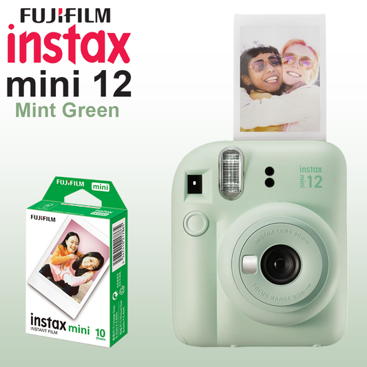 Fujifilm Instax Mini 12 Instant Camera with 10 Sheet Film - Mint Green