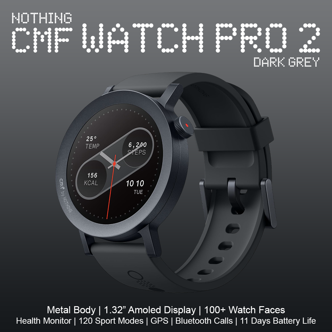 Nothing CMF Watch Pro 2 Smart Watch - Dark Grey (D398)