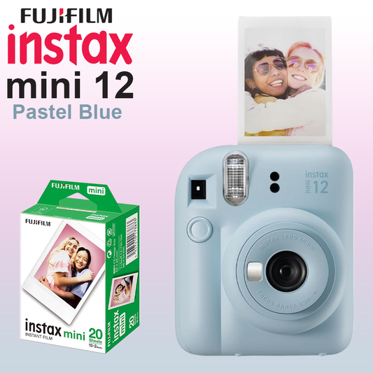 Fujifilm Instax Mini 12 Instant Camera with 20 Sheet Film - Pastel Blue