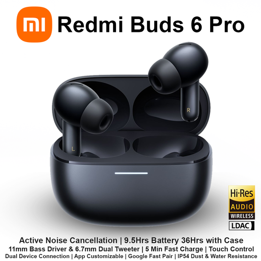 MI Redmi Buds 6 Pro ANC Wireless Earbuds - Space Black