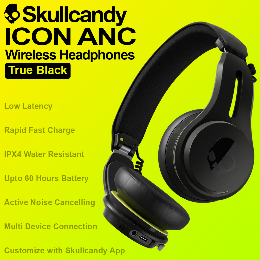 Skullcandy Icon ANC Wireless Headphones - True Black