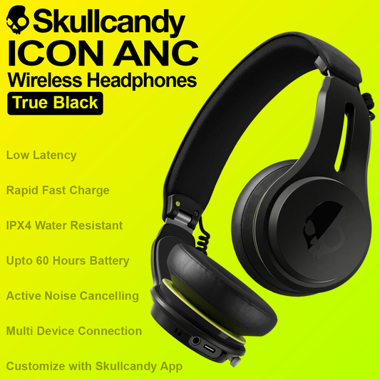 Skullcandy Icon ANC Wireless Headphones - True Black