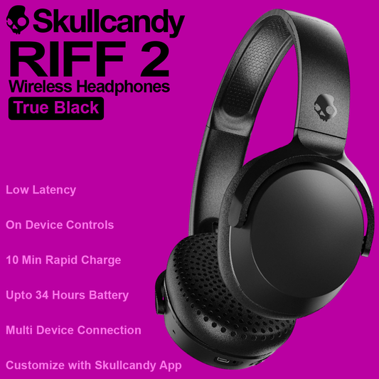 Skullcandy Riff 2 Wireless Headphones - True Black