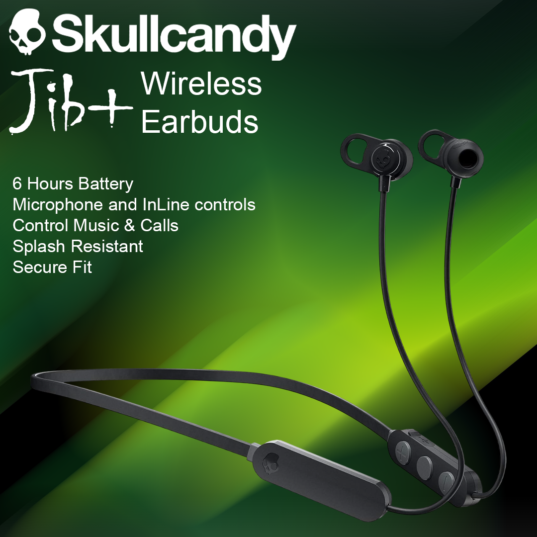 Skullcandy Jib+ In-Ear Wireless Earbuds - Black