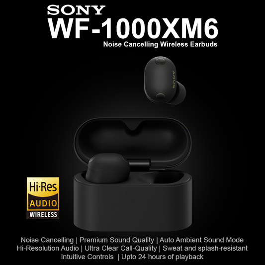 Sony WF-1000XM6 Noise Cancelling Earbuds - Black