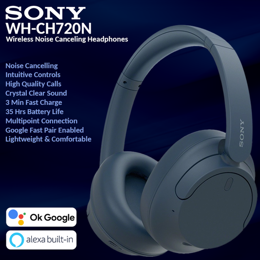 Sony WH-CH720N Noise Cancelling Wireless Headphones - Blue
