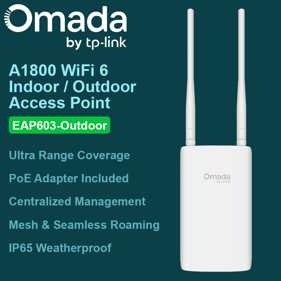 TP Link Omada AX1800 Wifi 6 Indoor / Outdoor Access Point - EAP603-Outdoor