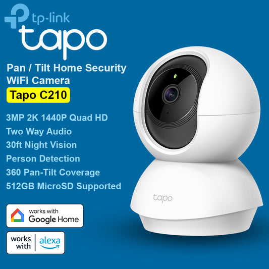 TP Link Pan / Tilt 2K Home Security WiFi Camera - Tapo C210