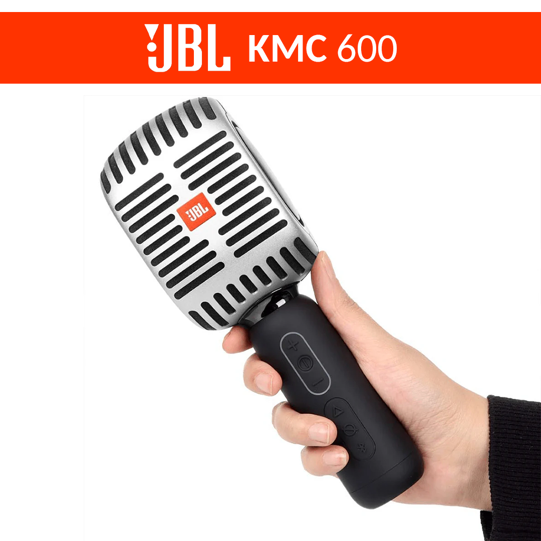 JBL KMC 600 | Wireless Karaoke Microphone Speaker - Silver