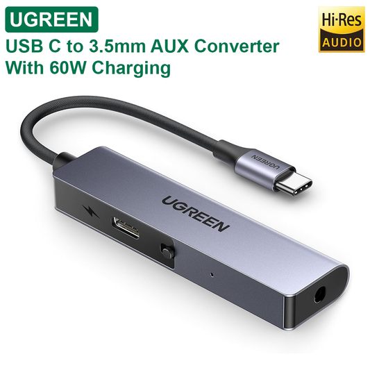 USB C to 3.5mm AUX Hi Res and 60W Charger Adapter