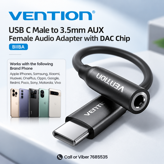 USB C Male to 3.5mm AUX Female Audio Adapter with DAC Chip - BIIBA