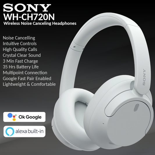 Sony WH-CH720N Noise Cancelling Wireless Headphones - White