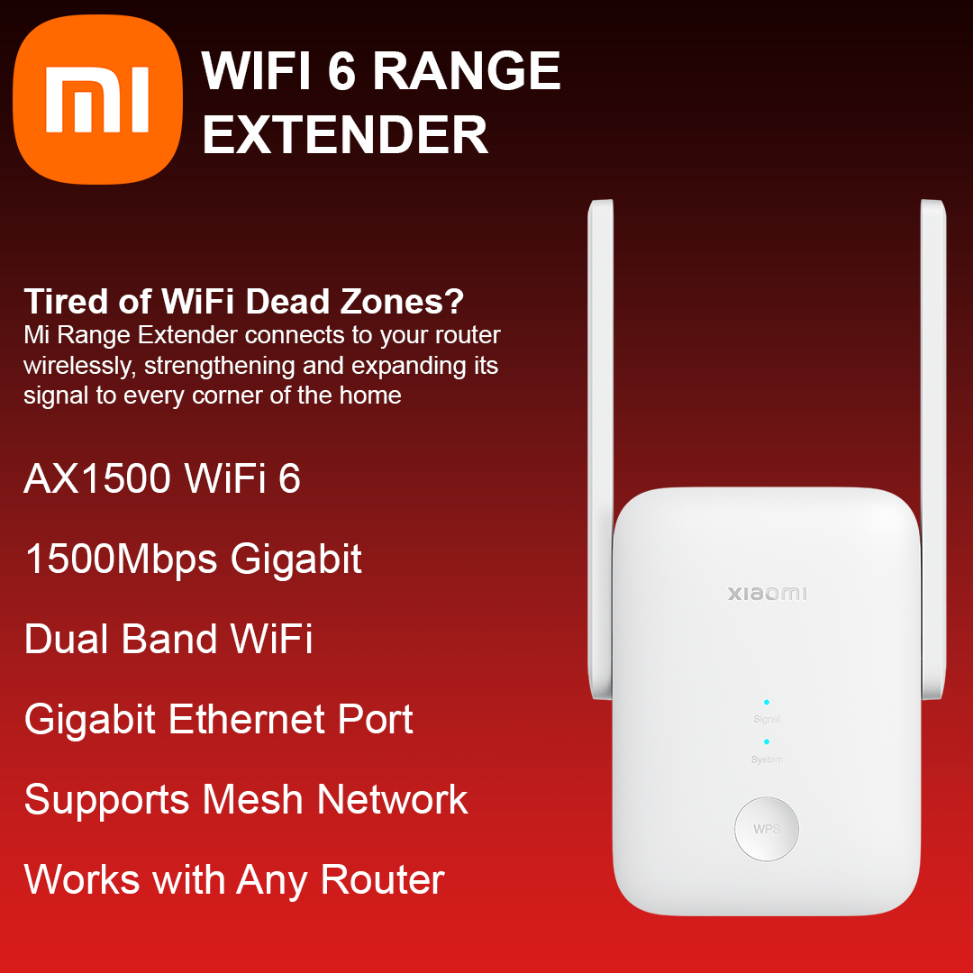 Xiaomi MI AX1500 Dual Band WiFi Rage Extender with Ethernet Port