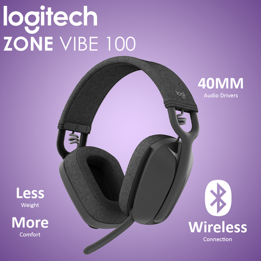 Logitech Zone Vibe 100 Wireless Over the Ear Headphones