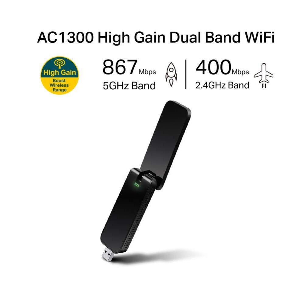 TP Link AC1300 Dual Band WiFi USB Adapter - Archer T4U