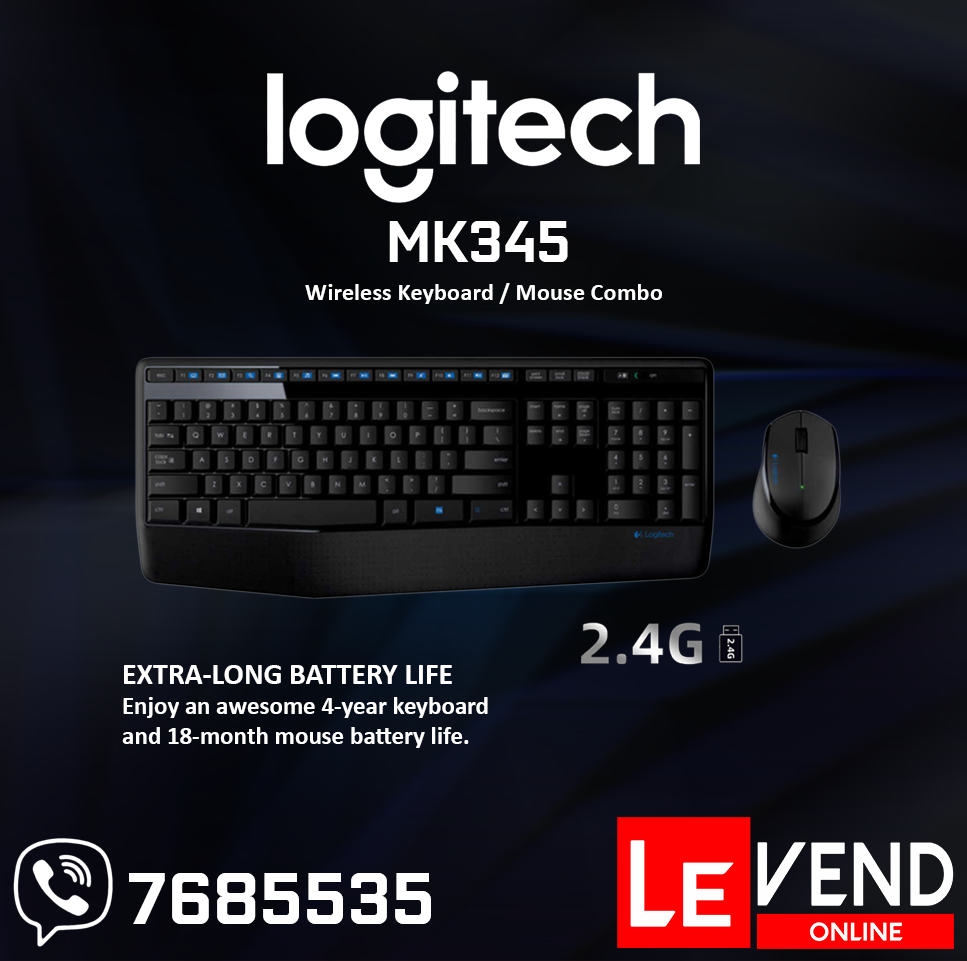Logitech MK345 2.4Ghz Wireless Keyboard Mouse Combo