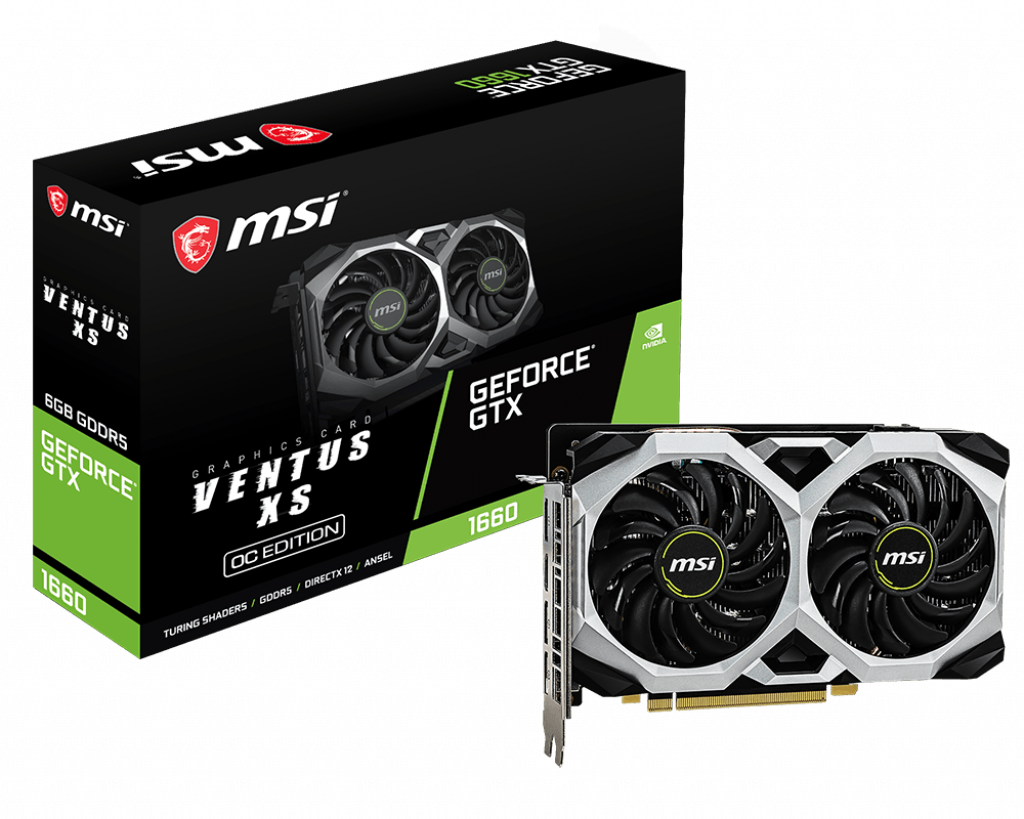 MSI Ventus XS GTX 1660 6GB GDDR5 Graphics Card - OC