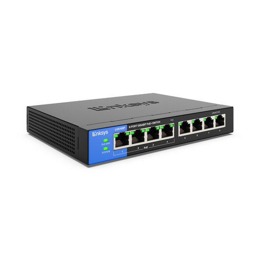 Linksys 8 Port PoE+ Gigabit Network Switch - LGS108P