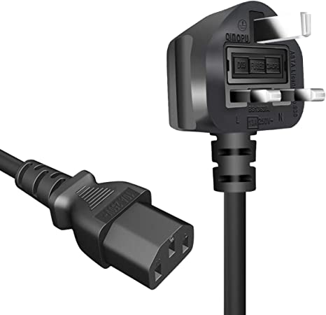 3 Pin 13A Fused UK Computer Power Cable - 1.5M