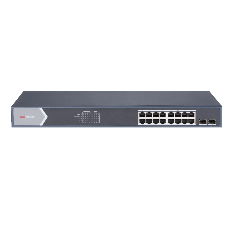 Hikvision 16 Port POE Gigabit Unmanaged Network Switch - DS-2E0518P-E/M