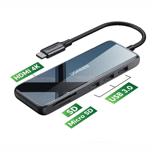 3x Type A 3.0 / HDMI / SD & TF Reader - USB C Hub - 80129