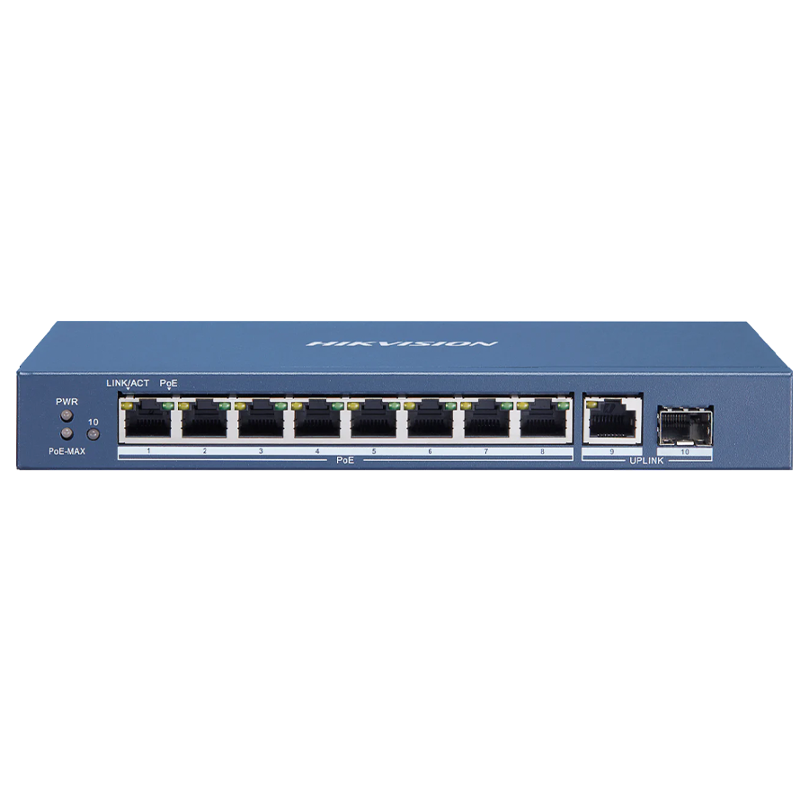 Hikvision 8 Port Gigabit Unmanaged POE Network Switch - DS-3E0510P-E/M