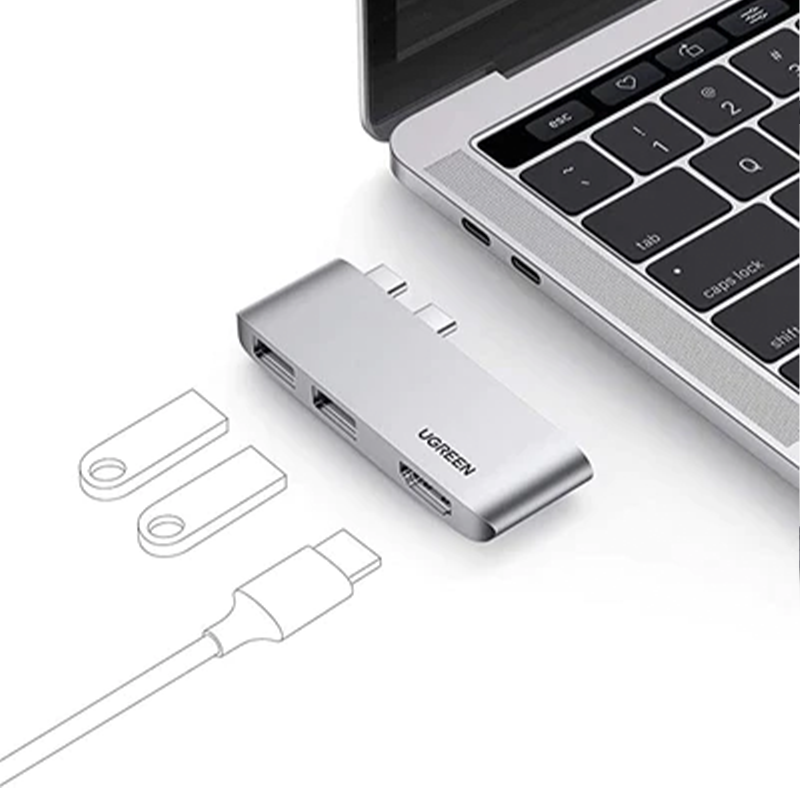 2x Type A 3.0 / HDMI - USB C Hub for Mac - 10914