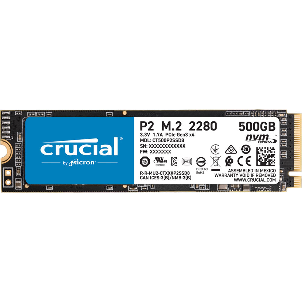 Crucial P2 500GB NVMe PCIe M.2 SSD