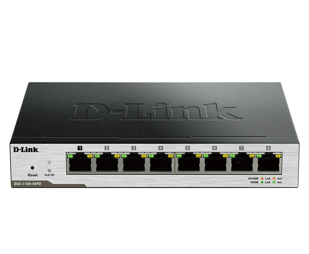 D Link 8 Port POE Gigabit Smart Network Switch - DGS-1100-08P