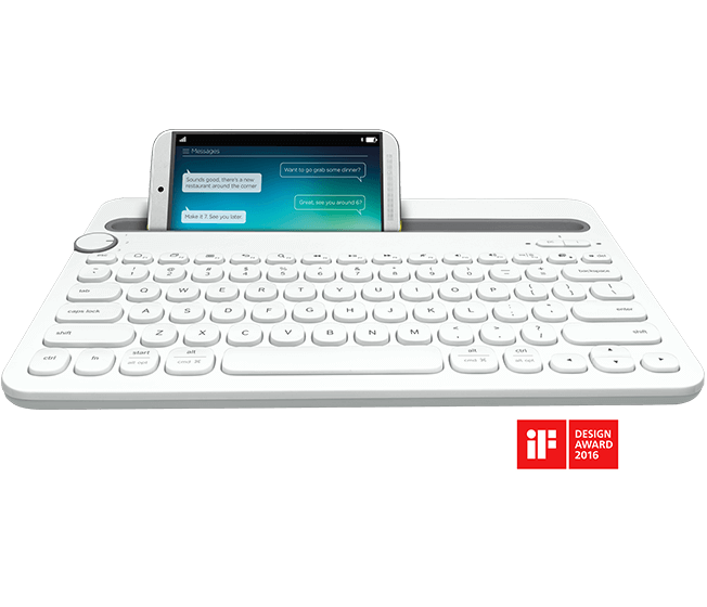 Logitech K480 Bluetooth Multi Device Keyboard White