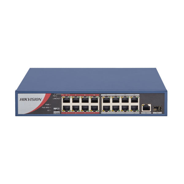 Hikvision 16 Port POE Fast Ethernet Network Switch - DS-3E0318P-E/M(B)