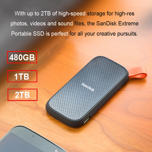 Sandisk E30 2TB External Portable SSD Drive - 800Mbps