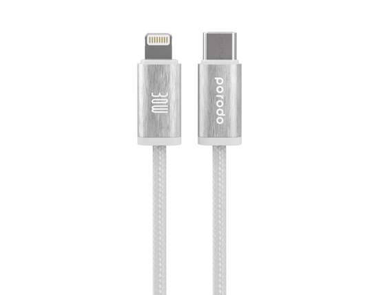 Porodo Woven Braided USB C Type C Lightning Charging Cable - 1.2M