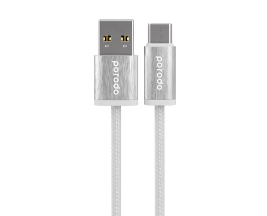 Porodo Woven Braided USB-A to USB Type C Charging Cable - 1.2M